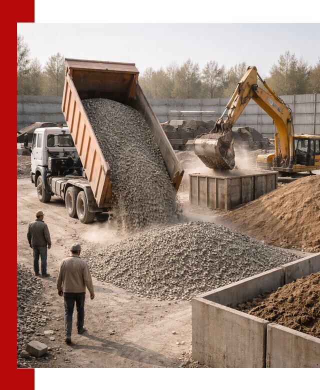 Доставка нерудных материалов с погрузкой и разгрузкой в Благовещенске