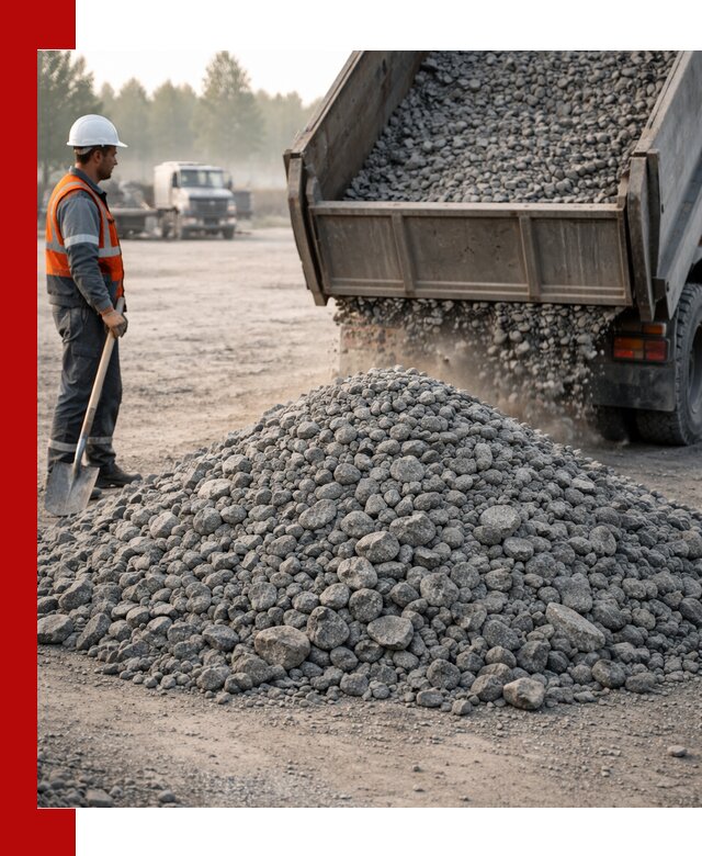 Гранитный щебень фракции 100–201 для строительства в Благовещенске