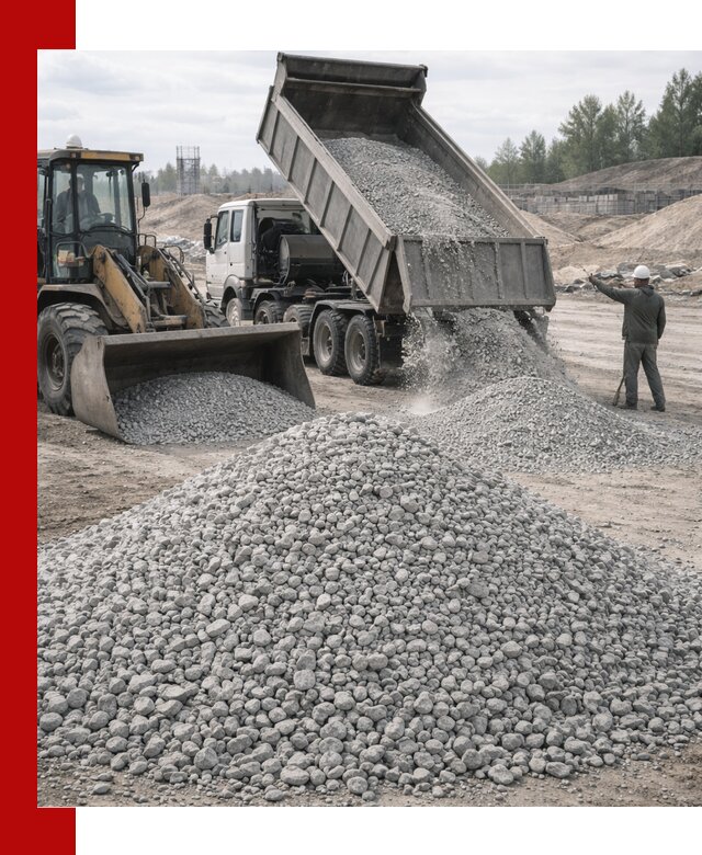 Доставка известнякового щебня фр. 5–20 в Благовещенске