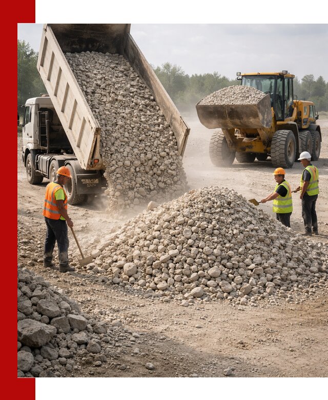 Доставка известнякового щебня фр. 40-70 в Благовещенске