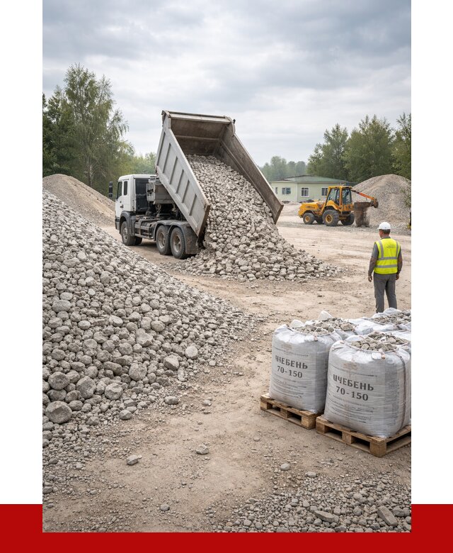 Известняковый щебень фракция 70-150 в Благовещенске от 1298 р. | ПРОНЕРУДБгв