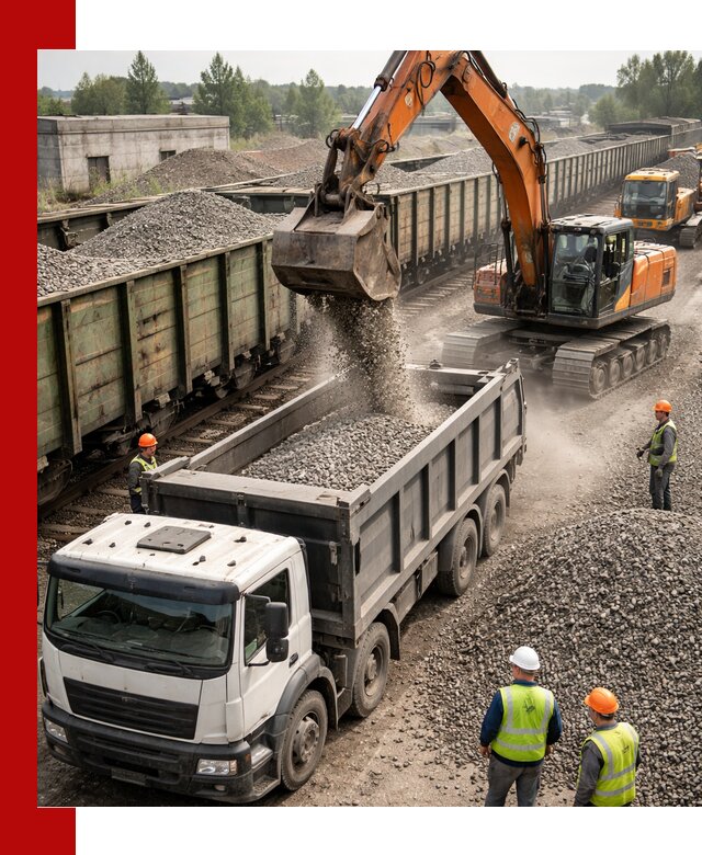 Железнодорожный щебень фракция 25–60 для поставок в Благовещенске