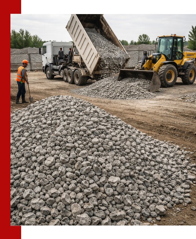 Доставка бетонного щебня фракции 40-70 в Благовещенске