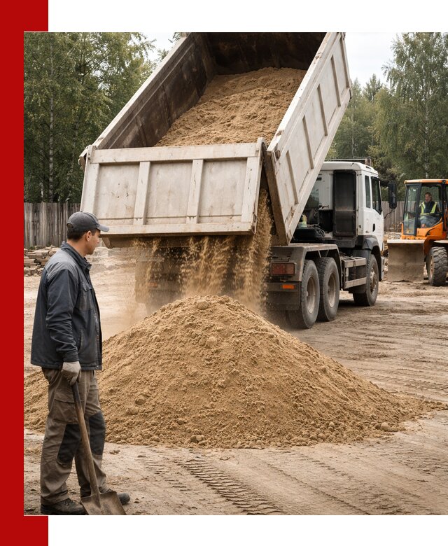 Доставка и продажа песка с разгрузкой в Благовещенске