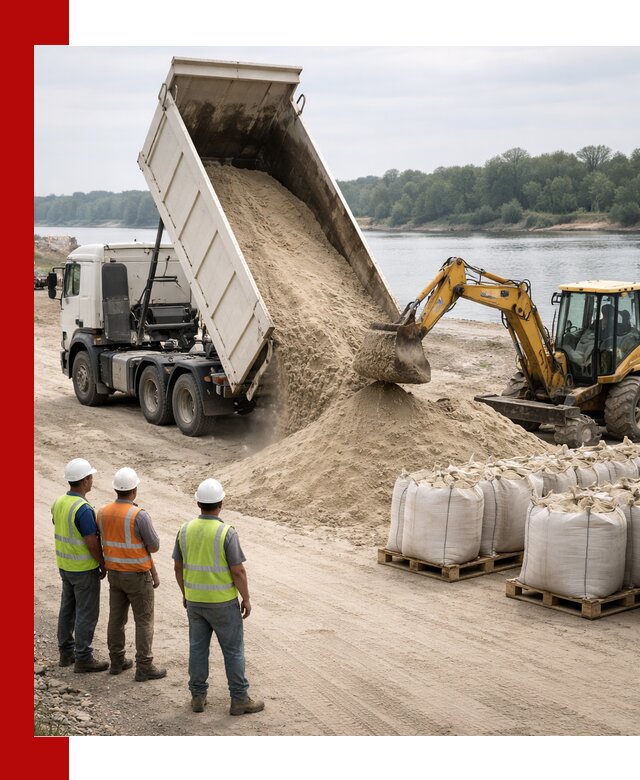 Доставка речного песка в Благовещенске самосвалами и погрузкой