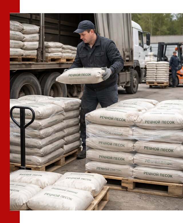 Речной песок в мешках с доставкой в Благовещенске