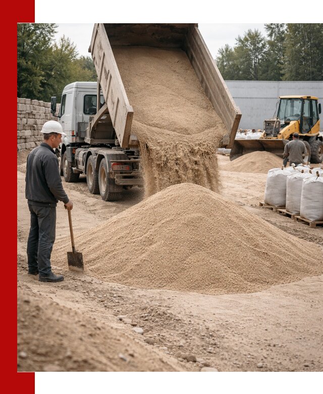 Кварцевый песок фракция 0–3 мм с доставкой в Благовещенске