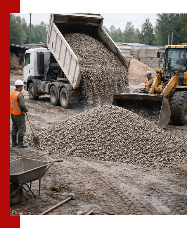 Мытый гравий с доставкой в Благовещенске от карьера до участка