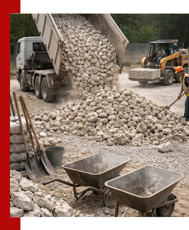 Доставка и продажа бутового известнякового камня в Благовещенске