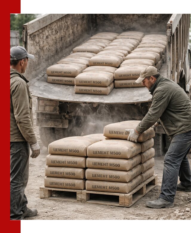 Цемент М500 с доставкой самосвалом в Благовещенске