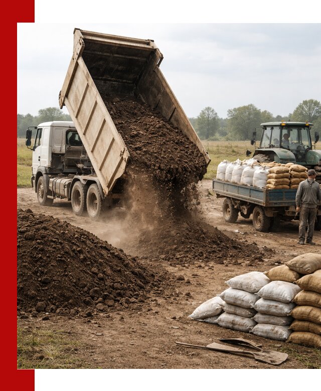 Доставка грунта и удобрений оптом в Благовещенске для сельхоз и строительства