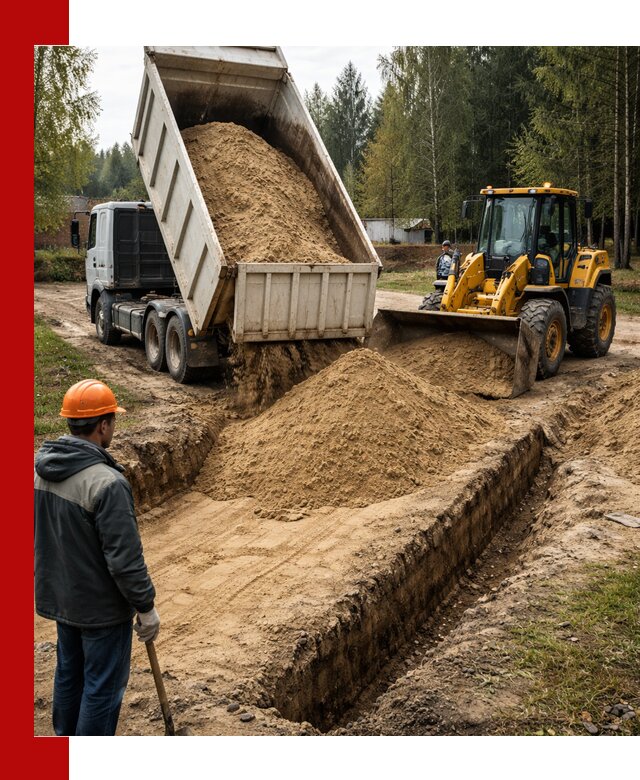 Доставка песчаного грунта в Благовещенске для строительных работ