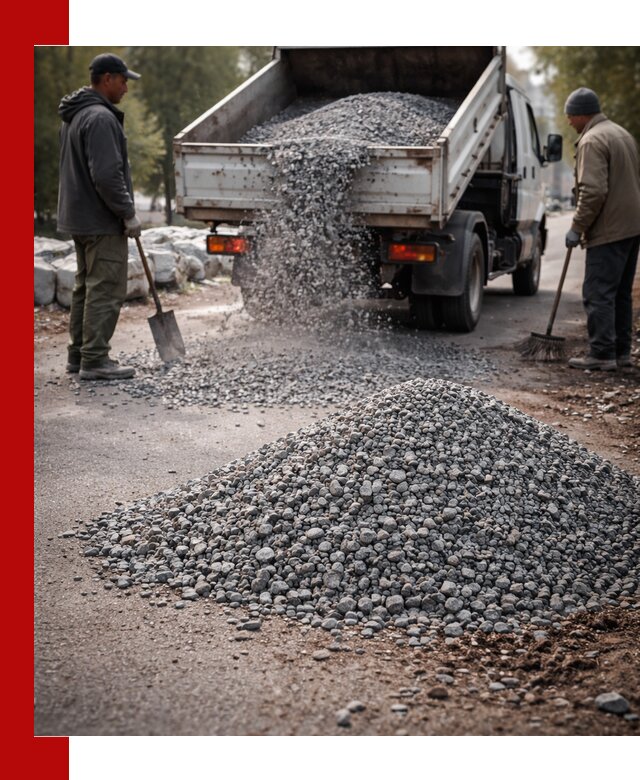 Гранитная крошка для посыпки дорог и тротуаров в Благовещенске