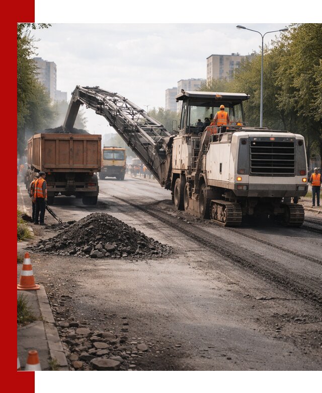 Фрезерованный асфальт в Благовещенске — удаление и вывоз старого покрытия