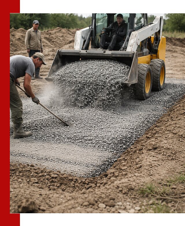Устройство щебеночной подушки в Благовещенске для дорог и фундаментов